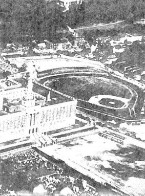 Dexter Park used to be the home of many baseball and football games. The Woodhaven venue was adjacent to Franklin K. Lane High School, seen in the foreground.
